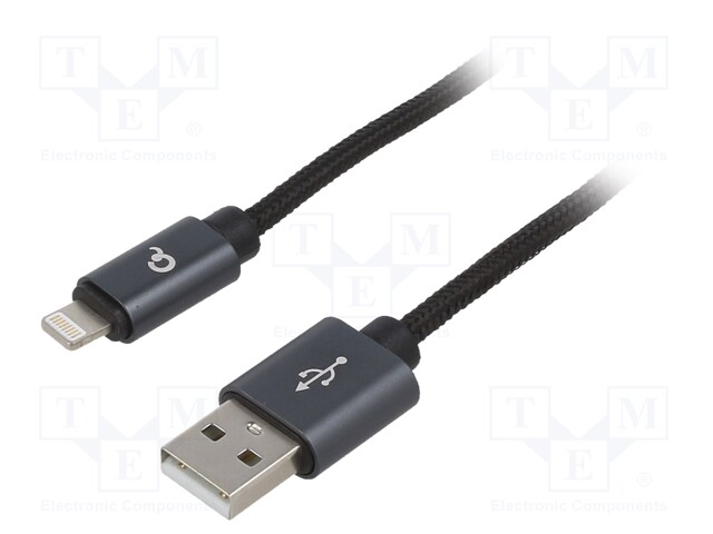 Cable; USB 2.0; Apple Lightning plug,USB A plug; gold-plated