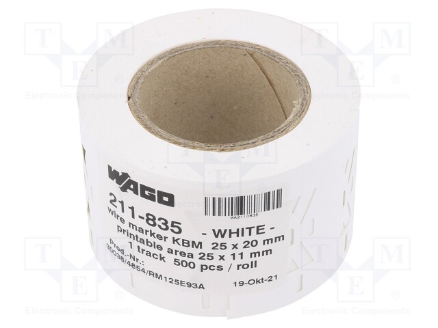 Label; 10mm; 25mm; white; No.of labels: 500pcs; leaded