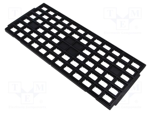 Electronic components tray; ESD; 14x20mm; black; QFP; waffle tray