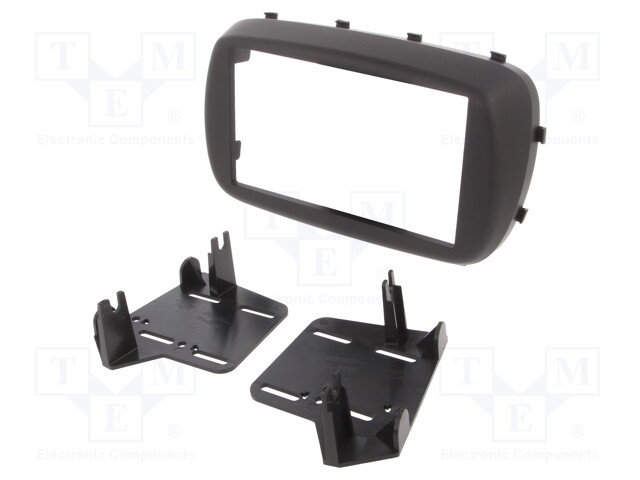 Radio mounting frame; Fiat; 2 DIN; matt black