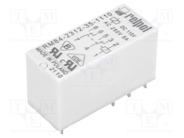 Relay: electromagnetic; DPDT; Ucoil: 110VDC; 8A/250VAC; 8A/24VDC