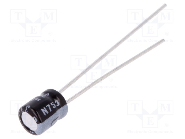 Capacitor: electrolytic; THT; 33uF; 4VDC; Ø4x5mm; Pitch: 1.5mm; ±20%