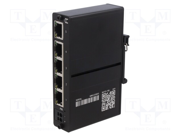 Switch Ethernet; unmanaged; Number of ports: 5; 9÷30VDC; RJ45