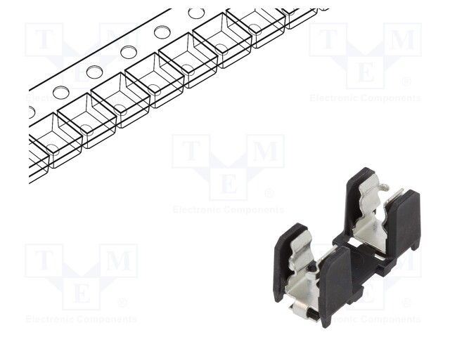 Fuse holder; cylindrical fuses; Mounting: SMT; -40÷85°C; 10A; 5mΩ