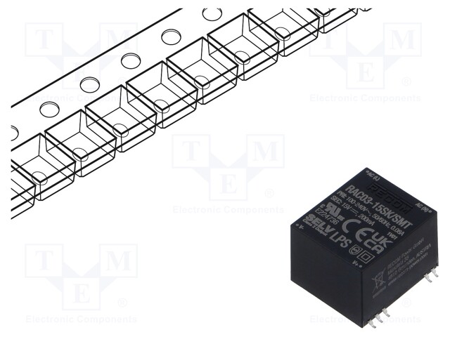 Converter: AC/DC; 3W; 85÷264VAC; Usup: 120÷370VDC; Uout: 15VDC; 75%