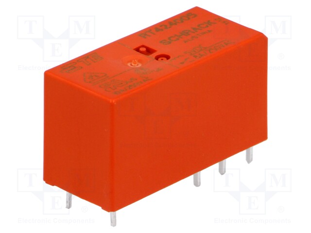 Relay: electromagnetic; DPDT; Ucoil: 5VDC; 8A/250VAC; 8A/30VDC; 8A