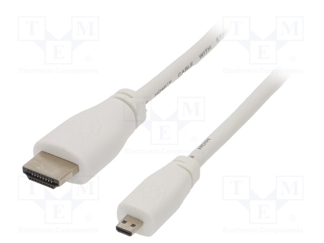 Cable; HDMI 2.0; HDMI micro plug,HDMI plug; 1m; white