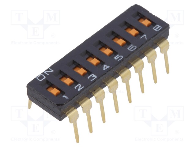 Switch: DIP-SWITCH; Poles number: 8; ON-OFF; 0.025A/24VDC; Pos: 2