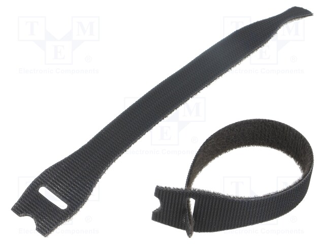 Velcro tie; L: 150mm; W: 12.5mm; black; 10pcs; Ømax: 45mm; -20÷75°C