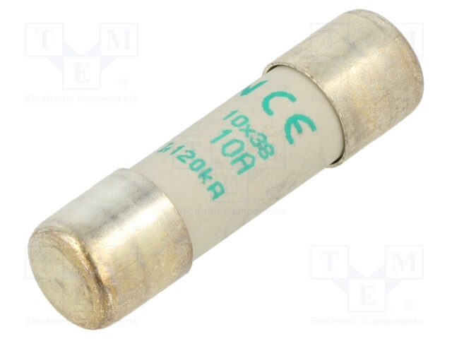 Fuse: fuse; aM,time-lag; 10A; 500VAC; 10x38mm