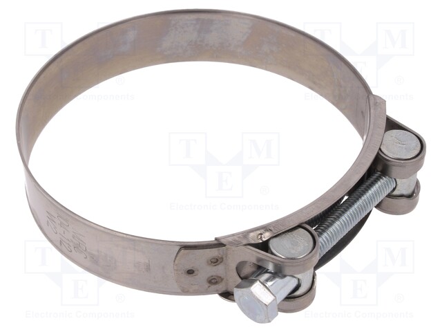 T-bolt clamp; W: 24mm; Clamping: 104÷112mm; chrome steel AISI 430