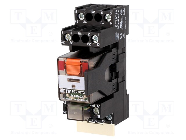 Relay: interface; DPDT; Ucoil: 230VAC; 12A; 12A/250VAC; 12A/30VDC