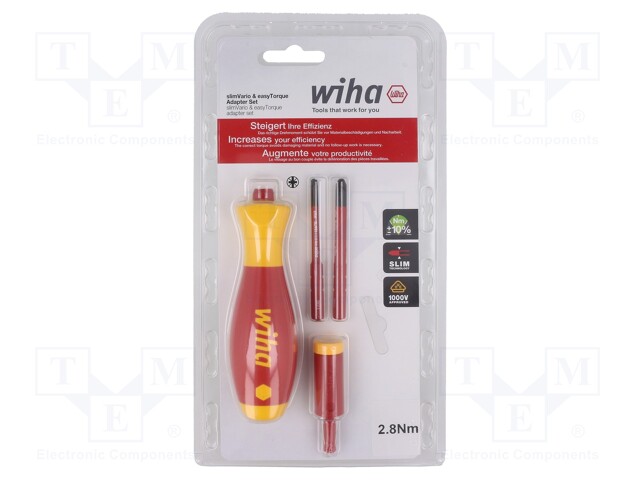 Kit: screwdrivers; Pcs: 4; dynamometric,insulated; 1kVAC