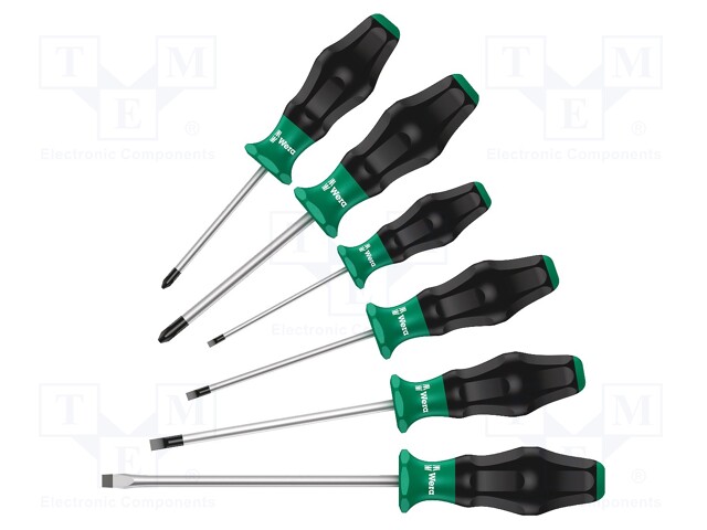 Screwdrivers; Pcs: 6; Phillips cross,slot