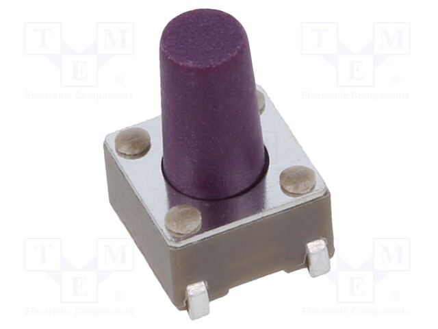 Microswitch TACT; SPST-NO; Pos: 2; 0.05A/12VDC; SMT; 0.64N; 6x6x4mm