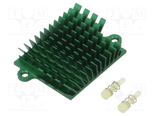 Heatsink: extruded; grilled; green; L: 41mm; W: 45mm; H: 10mm; 5°C/W