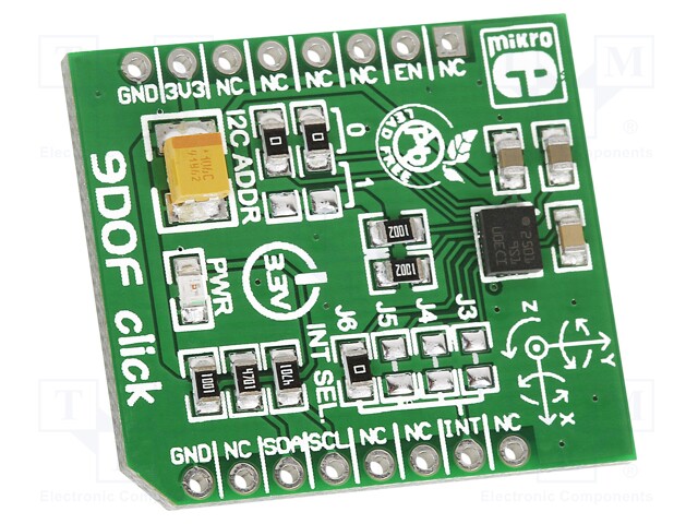 Click board; accelerometer,magnetometer,gyroscope; I2C; LSM9DS1