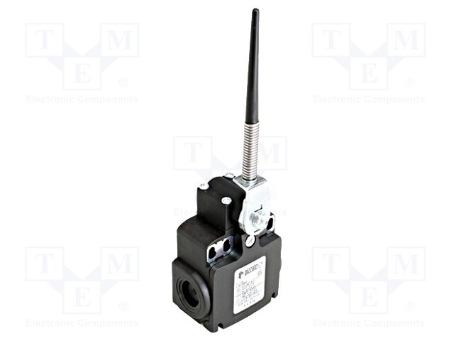 Limit switch; plunger on spring loaded element R 106mm; 10A