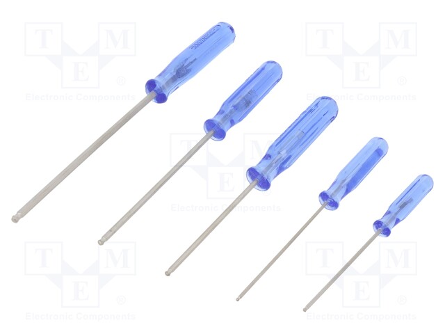 Kit: screwdrivers; Pcs: 5; Allen hex key,spherical,hex socket