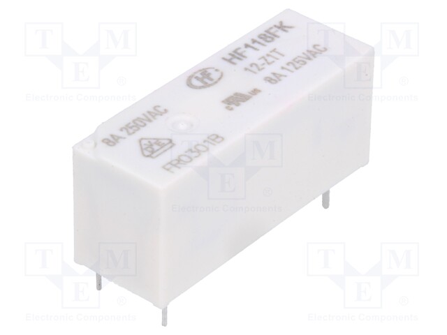 Relay: electromagnetic; SPDT; Ucoil: 12VDC; 8A/250VAC; 8A/30VDC; 8A