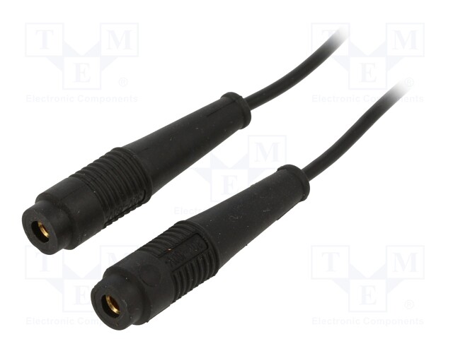 Test lead; 60VDC; 30VAC; 19A; banana socket 4mm,both sides; black