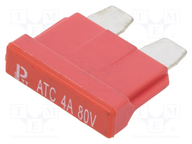 Fuse: fuse; 4A; 80VDC; automotive; 19mm; copper; tinned