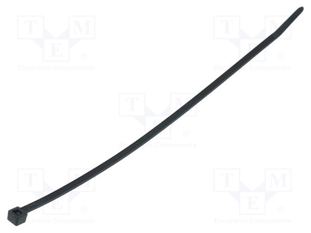 Cable tie; L: 198mm; W: 3.5mm; polyamide; 135N; black; Ømax: 50mm