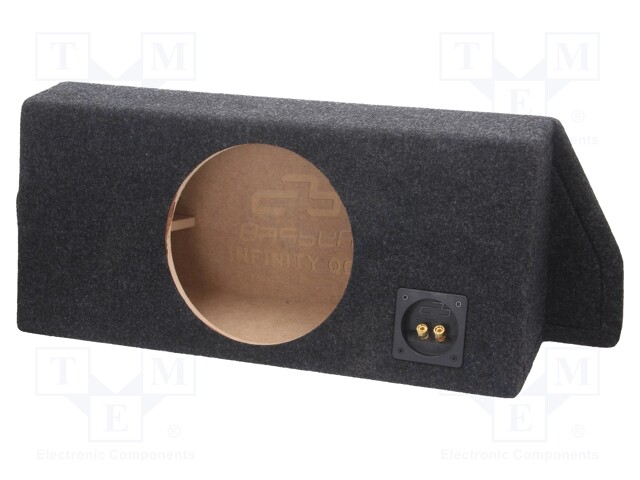 Car loudspeaker enclosure; MDF; black melange; textil; 15l; 250mm