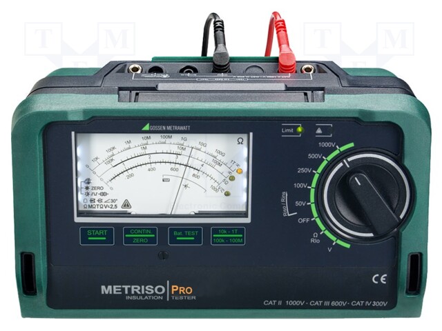 Meter: insulation resistance; analogue; 10k÷1TΩ @ 50÷1000V; IP52