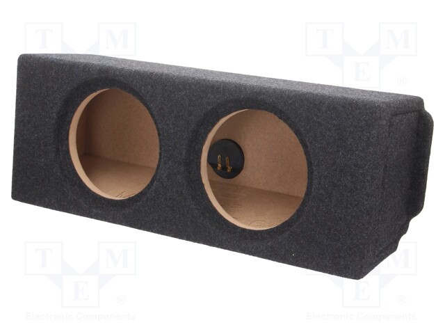 Car loudspeaker enclosure; MDF; black melange; textil; 16l; 200mm