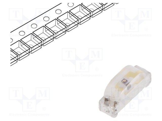 LED; SMD; 0804; yellow; 36÷57mcd; 2.1x1x0.6mm; 130°; 2÷2.4V; 20mA