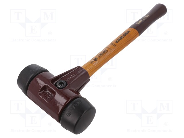 Hammer; 370mm; W: 135mm; 1.15kg; 50mm; round; rubber; wood; SIMPLEX