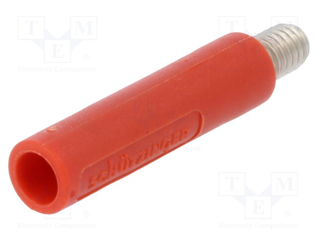 Socket; 4mm banana; 32A; 1kVAC; red; nickel plated; -25÷80°C; 10mΩ