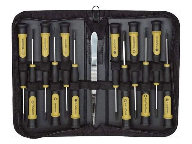 Kit: screwdrivers; precision; hex key,Phillips,slot,Torx®