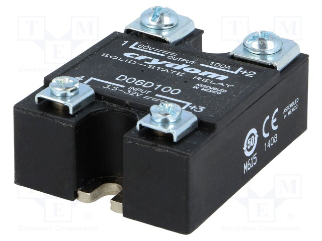 Relay: solid state; Ucntrl: 3.5÷32VDC; 60A; 0÷60VDC; Series: D06D