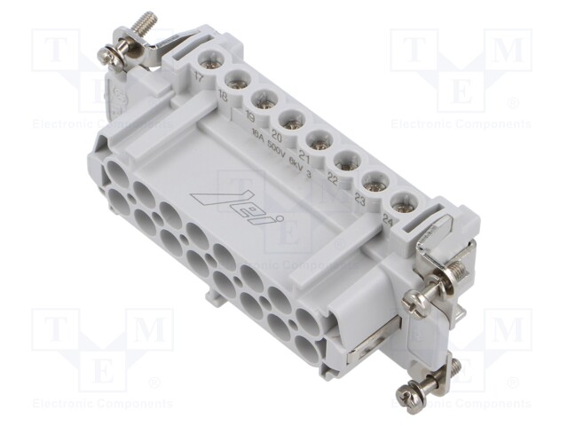 Connector: HDC; contact insert; female; JNE; PIN: 32; 32+PE; 16A