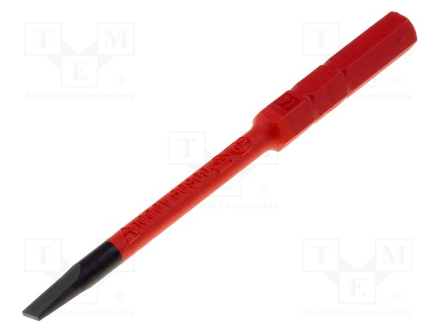 Screwdriver bit; slot; 4,0x0,8mm; max.2.5Nm; 1kVAC; insulated