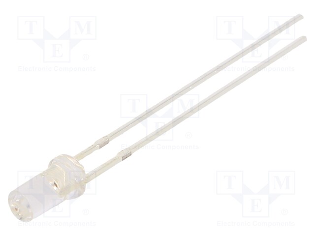 LED; 3mm; orange; 750÷1120mcd; 50°; Front: flat; Pitch: 2.54mm; 78mW