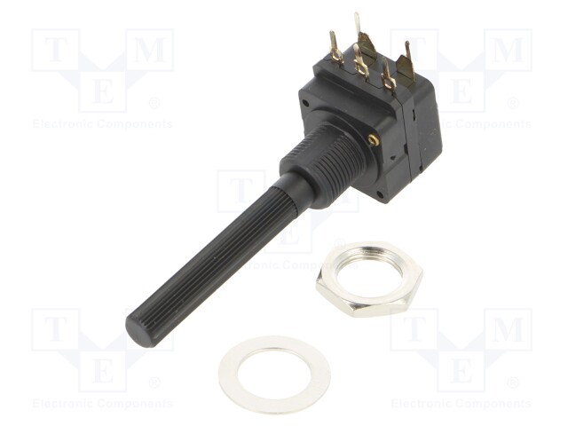 Potentiometer: shaft; 10kΩ; 200mW; THT; 6mm; plastic; mono; carbon