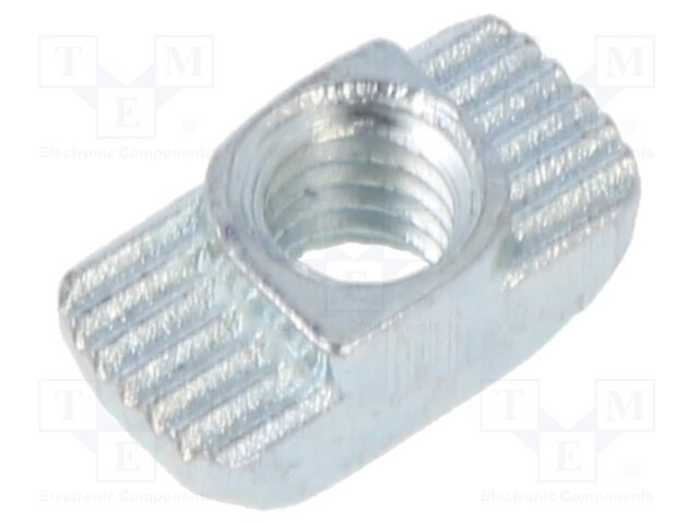 Nut; for profiles; Width of the groove: 8mm; steel; zinc; T-slot