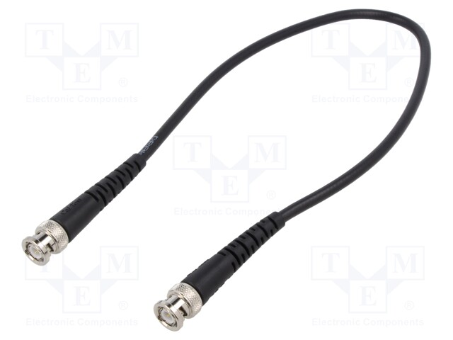 Test lead; BNC plug,both sides; Len: 0.5m; black; Z: 50Ω; RG223/U