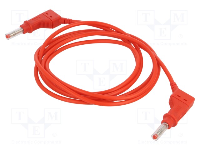 Test lead; 19A; banana plug 4mm,both sides; Len: 2m; red