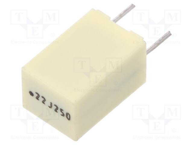 Capacitor: polyester; 220nF; 140VAC; 250VDC; Pitch: 5mm; ±5%