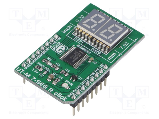 Click board; LCD display; SPI; MAX6969; mikroBUS connector