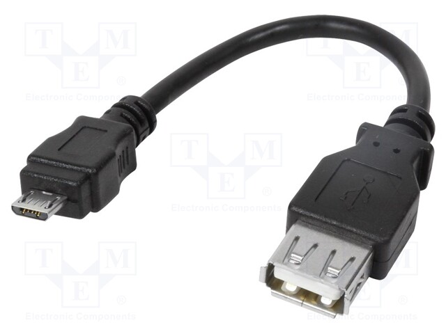 Adapter; USB 2.0; USB A socket,USB B micro plug; 80mm