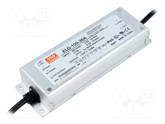 Power supply: switched-mode; LED; 95.76W; 36VDC; 32.4÷39.6VDC