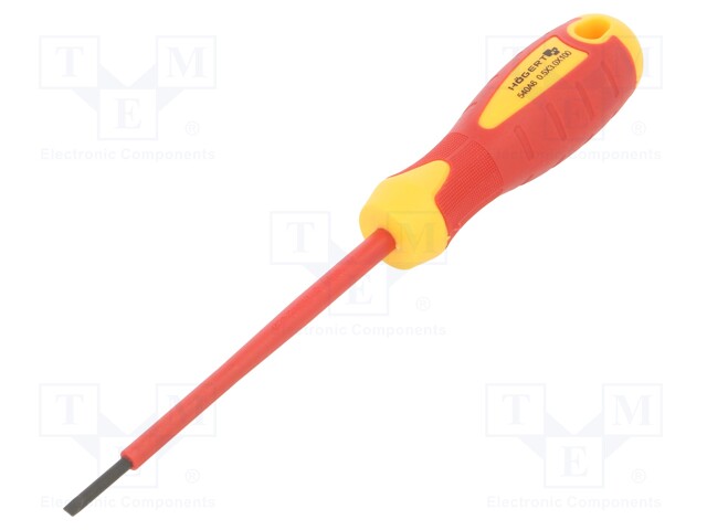 Screwdriver; insulated; slot; SL 3mm; 100mm; 1kVAC; tool steel