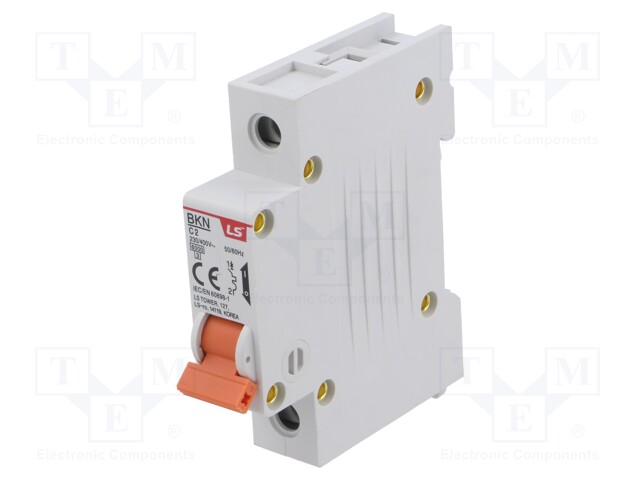 Circuit breaker; 230/400VAC; Inom: 2A; Poles: 1; Charact: C; 6kA