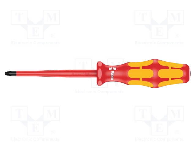 Screwdriver; insulated,slim; Phillips; PH1; Blade length: 80mm