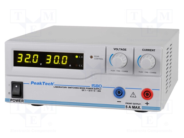 Power supply: programmable laboratory; single-channel; 1÷32VDC